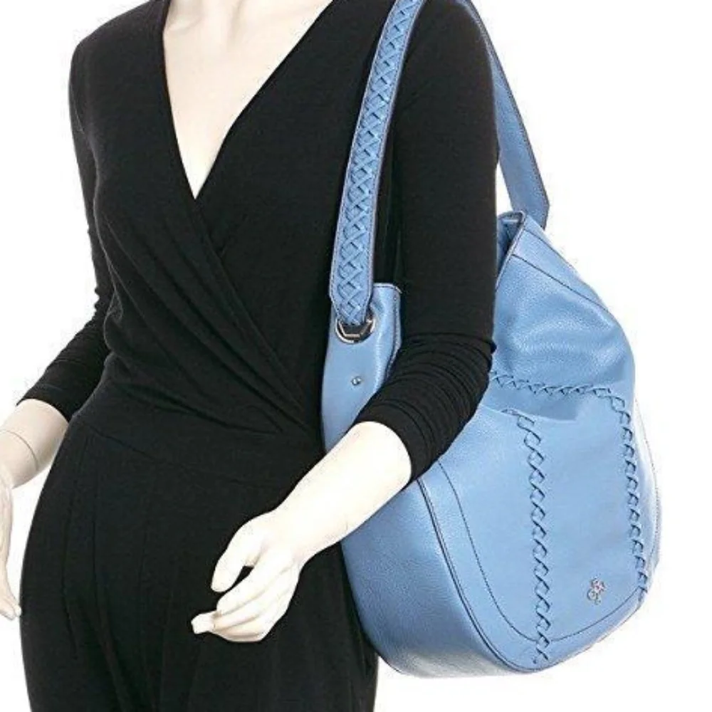 Blue orYANY Leather Hobo Bag, NWT